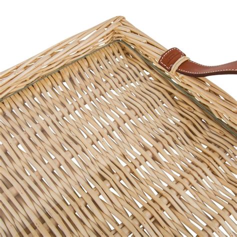 hermes wicker tray for sale